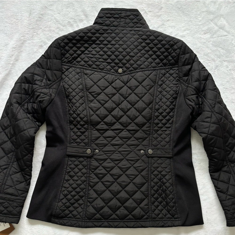 WEATHERPROOF Black Quilted Jacket with Side Stretch Panels--M - Picture 3 of 16